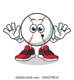 baseball startled mascot vector cartoon illustration