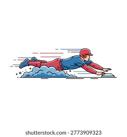 Baseball Steal Attempt Slide Into Base Action Clean White Background
