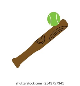 baseball stick, along with the ball