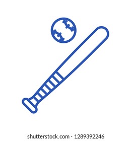 Baseball stick and ball