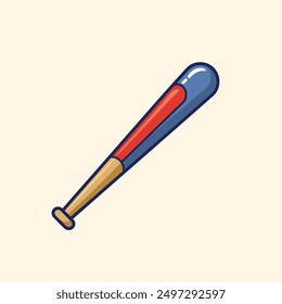 baseball stick cartoon icon illustration