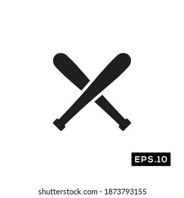 Baseball Stick Icon. Baseball Silhouette Sign logo vector