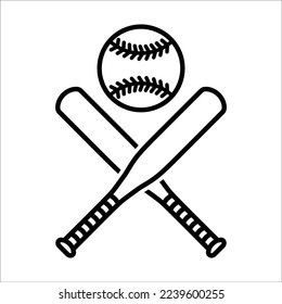 Baseball and stick icon vector design template