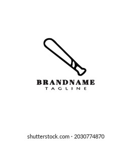 logotipo de bastón de béisbol caricatura plantilla de diseño de icono aislado vector moderno negro