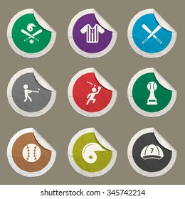 Baseball sticker icons for web