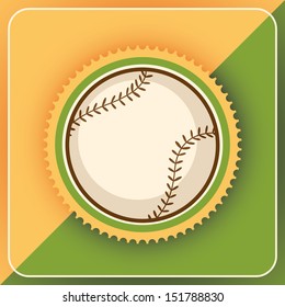 Baseball sticker. Vector illustration.