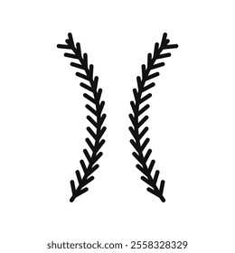 Baseball stitches icon Symbol mark in Outline style