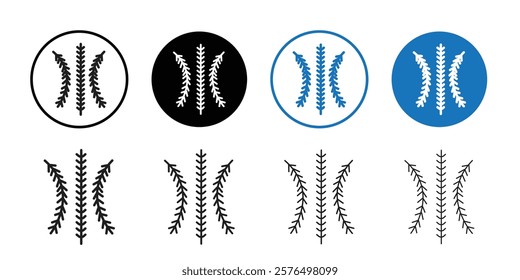 Baseball stitches icon Thin line art collection