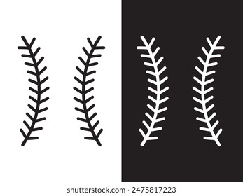 Baseball Stitches icon vector. Baseball illustration sign. Sport symbol or logo, Baseball stitches icon mark in filled style