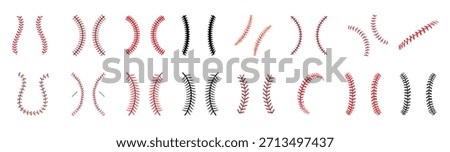 baseball stitches icon vector set baseball illustration