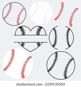 Baseball Stitches, Baseball lace ball illustration Vector, Baseball silhouette,Vector artwork of a baseball