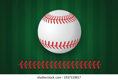 Baseball  Stitches  on green background , vector design.