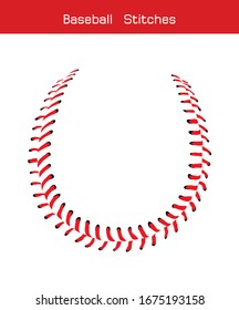 Baseball  Stitches  On A White Background , Vector Design