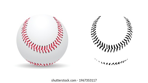 Baseball Stitches on a white background , sport game, vector illustration.