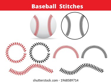 Baseball  Stitches  on a white background , vector design