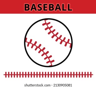 Baseball  Stitches  on a white background , vector design