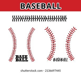 Baseball  Stitches  on a white background , vector design