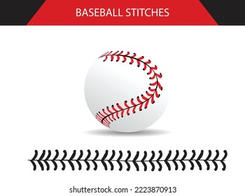 Baseball  Stitches  on a white background , vector design