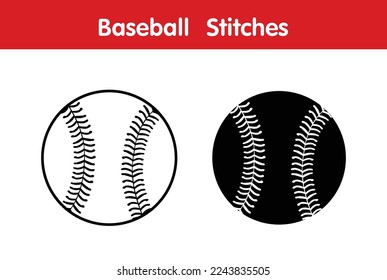 Baseball Stitts en fondo blanco , diseño vectorial