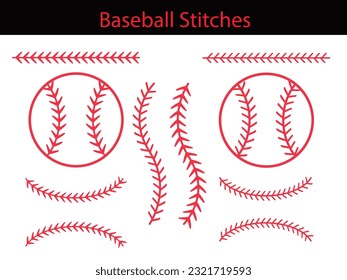 Baseball Stitches on a white background, Baseball Outline , vector illustration