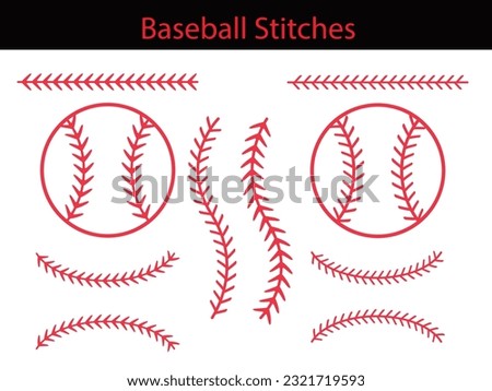 Baseball Stitches on a white background, Baseball Outline , vector illustration