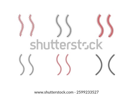 Baseball Stitches on a white background , vector design