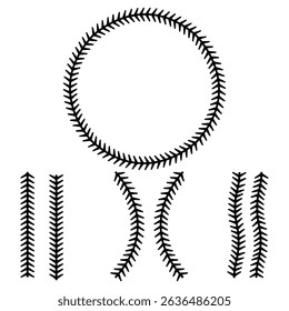 Baseball Stitches - Softball Vectors - Icons of American Sports