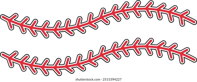 Baseball stitches. Baseball sport game vector illustration