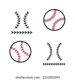 Baseball stitches. Vector illustration on white background