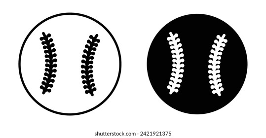 Baseball Stitches Vector Line Icon Illustration.
