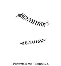 Baseball Stitching Vector, White Background 