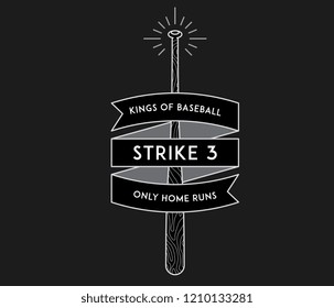 Baseball Strike Number 3 White On Black Is A Vector Illustration About Sport