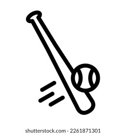 Baseball Strike Vector Line Icon Design
