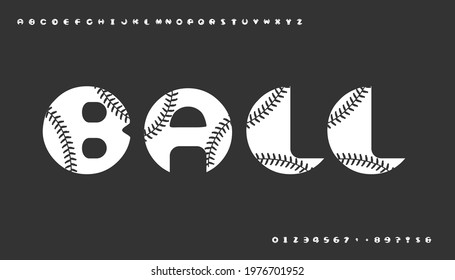 Baseball style font design.Easy editable soft colored vector illustration in EPS10.