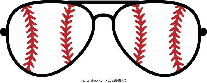 Baseball Sunglasses Aviators Ball Stitches