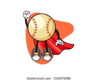 Baseball super hero cartoon. Mascot Character vector.