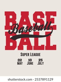 BASEBALL SUPER LEAGUE GRAPHICS COLLAGE TEXT