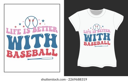 Baseball SVG T-shirt Design. Retro Baseball Sublimation Design.