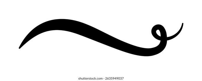 Baseball swoosh tail, swoosh wave for text vector element