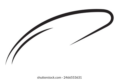 Baseball swoosh tails, isolated black vector curly lines, text underlines. Sports swash shapes set in retro style. Black swirl vector line. 11:11