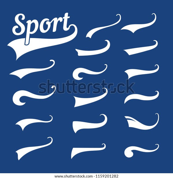 Baseball Tails Swoosh Swash Swish Typography Stock Vector Royalty Free 1159201282