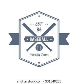 Baseball Team 86 vintage emblem, logo, t-shirt design, print, vector illustration