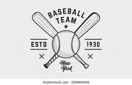 Baseball team, club  logo template. Baseball logo. Baseball crossed bats isolated on white background. Vector emblem