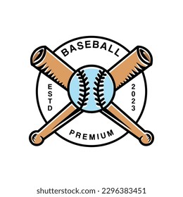 Baseball Team Club Sport Monoline Logo Vector Vintage illustration Emblem Design badge illustration Symbol Icon