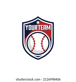 Baseball team emblem logo design vector illustration