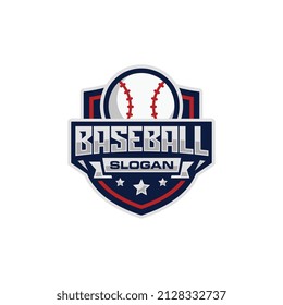 Baseball team emblem logo design vector illustration