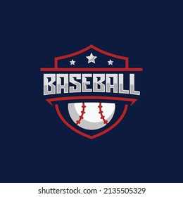 Baseball team emblem logo design vector illustration