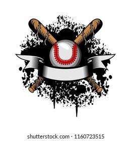 Baseball Team logo with banner template vector illustration