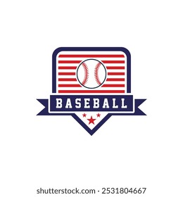 Baseball team logo design vector illustration.