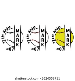 Baseball team logo template, vertical layout, trending 2024